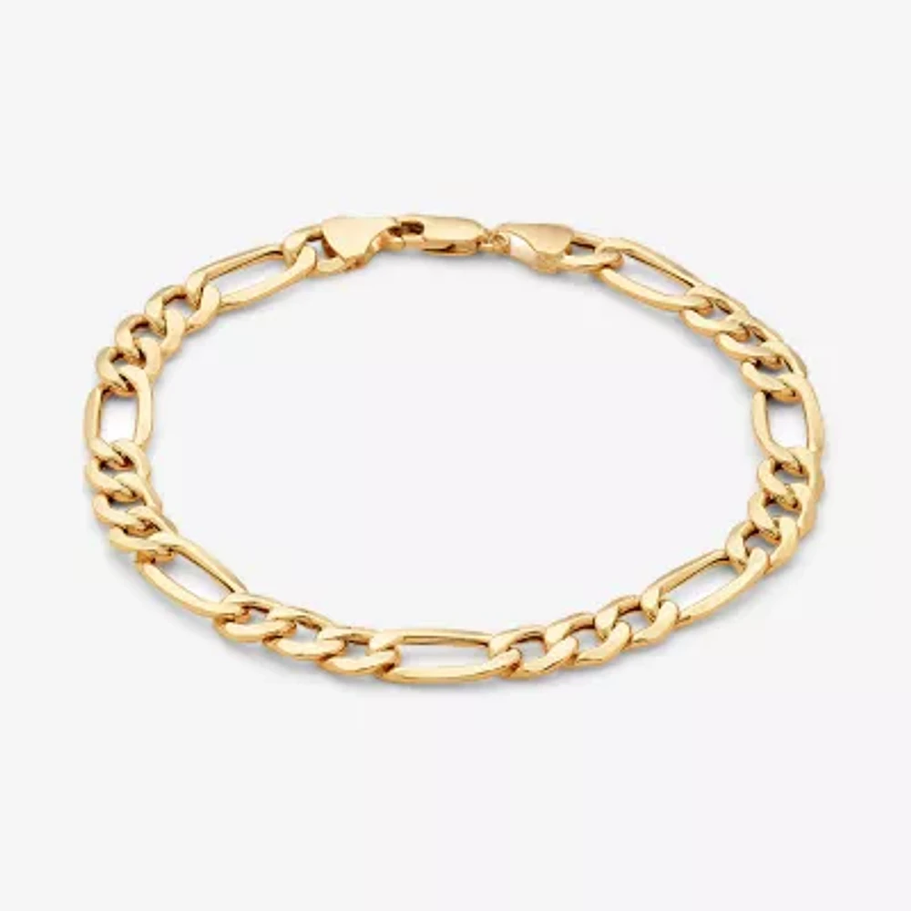 Made in Italy 10K Gold 8 1/2 Inch Figaro Chain Bracelet