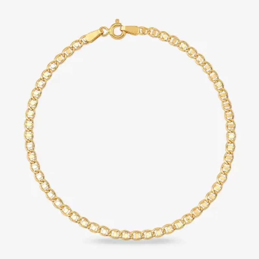 Made in Italy 14K Gold 7.5 Inch Hollow Mariner Link Bracelet