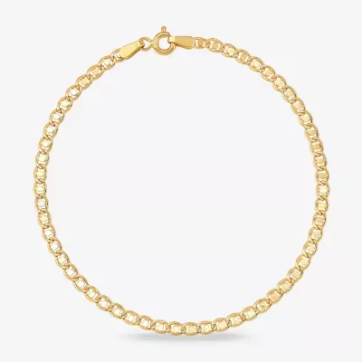 Made in Italy 14K Gold 7.5 Inch Hollow Mariner Link Bracelet