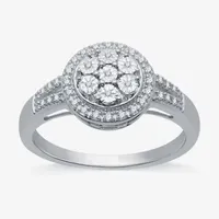 YES, PLEASE! 1/10 CT.T.W. Natural Diamond Cluster Cocktail Ring in Sterling Silver