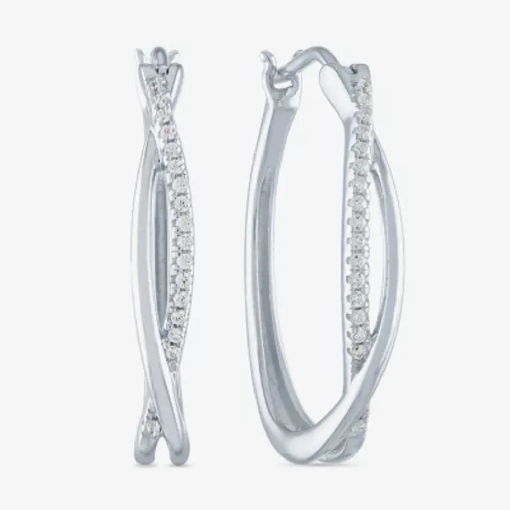 Genuine diamond hoop earrings Clearance