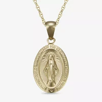 10K Gold Miraculous Pendant On 18" Gold-Filled Chain