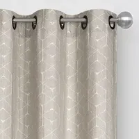 Regal Home Geo Cube Jacquard Light-Filtering Grommet Top Set of 2 Curtain Panel