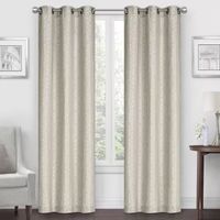 Regal Home Geo Cube Jacquard Light-Filtering Grommet Top Set of 2 Curtain Panel