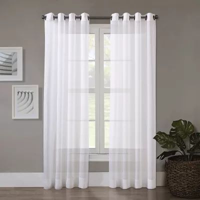 Regal Home Crushed Voile Solid Sheer Grommet Top Single Curtain Panel