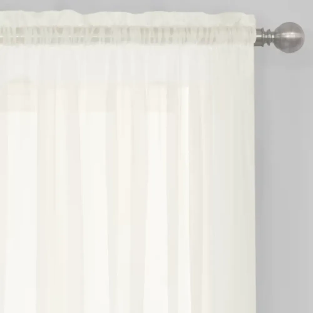 Regal Home Solid Voile Sheer Rod Pocket Single Curtain Panel