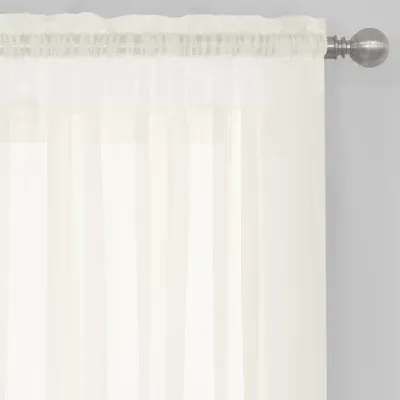 Regal Home Solid Voile Rod Pocket Sheer Single Curtain Panels