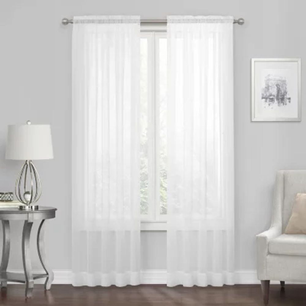 Regal Home Solid Voile Sheer Rod Pocket Single Curtain Panel