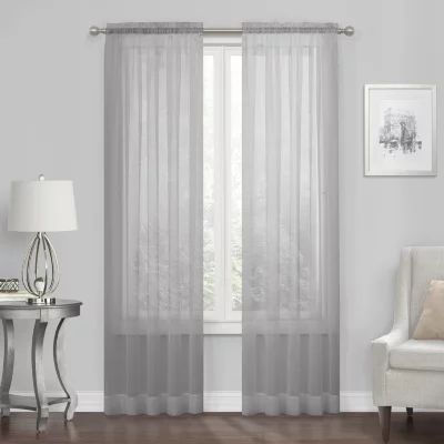 Regal Home Solid Voile Sheer Rod Pocket Curtain Panel