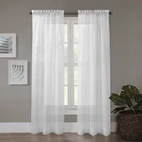 Regal Home Embroidered Voile Rod Pocket Sheer Single Curtain Panels