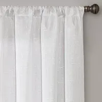 Regal Home Lombardi Solid Metallic Sheer Rod Pocket Single Curtain Panel