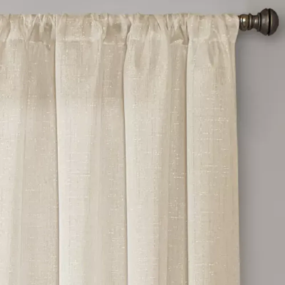 Regal Home Lombardi Solid Metallic Sheer Rod Pocket Single Curtain Panel