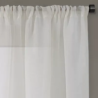 Regal Home Meadow Solid Rod Pocket Sheer Single Curtain Panels