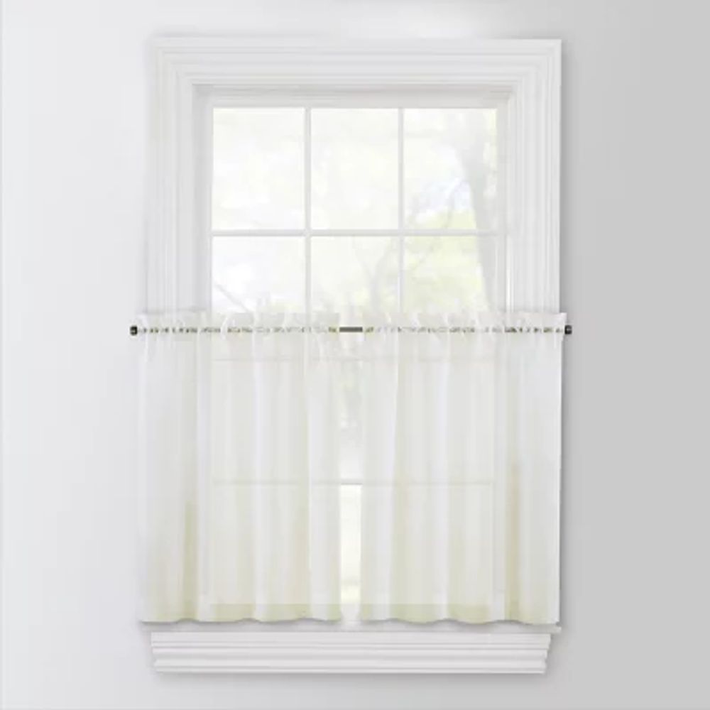 Regal Home Voile Solid 2-pc. Rod Pocket Window Tier