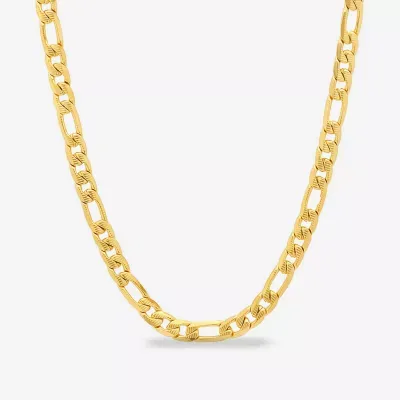 Steeltime 18K Gold Over Stainless Steel 24 Inch Figaro Chain Necklace