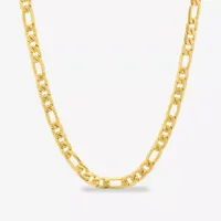 Steeltime 18K Gold Over Stainless Steel 24 Inch Figaro Chain Necklace