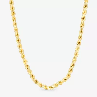 14K Gold over Silver Solid Rope 16-30 Inch Chain Necklace