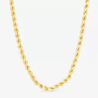 14K Gold over Silver Solid Rope 16-30 Inch Chain Necklace