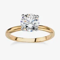 Womens 1 7/8 Ct. White Cubic Zirconia 18K Gold Over Brass Engagement Ring