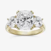 DiamonArt® Womens 5 3/4 CT. T.W. White Cubic Zirconia 14K Gold Over Silver 3-Stone Engagement Ring