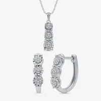 1 CT. T.W. Mined White Diamond Sterling Silver 2-pc. Jewelry Set