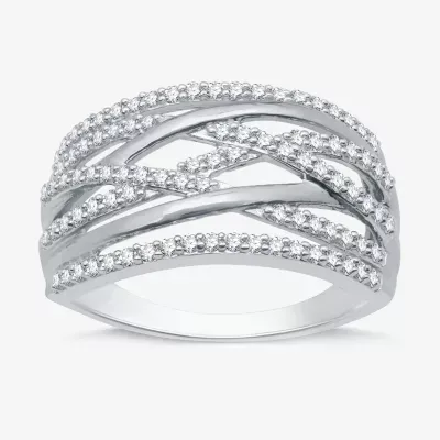 1/2 CT. T.W. Natural White Diamond Sterling Silver Band