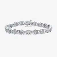 1/ CT. T.W. Natural White Diamond Sterling Silver 7.5 Inch Tennis Bracelet