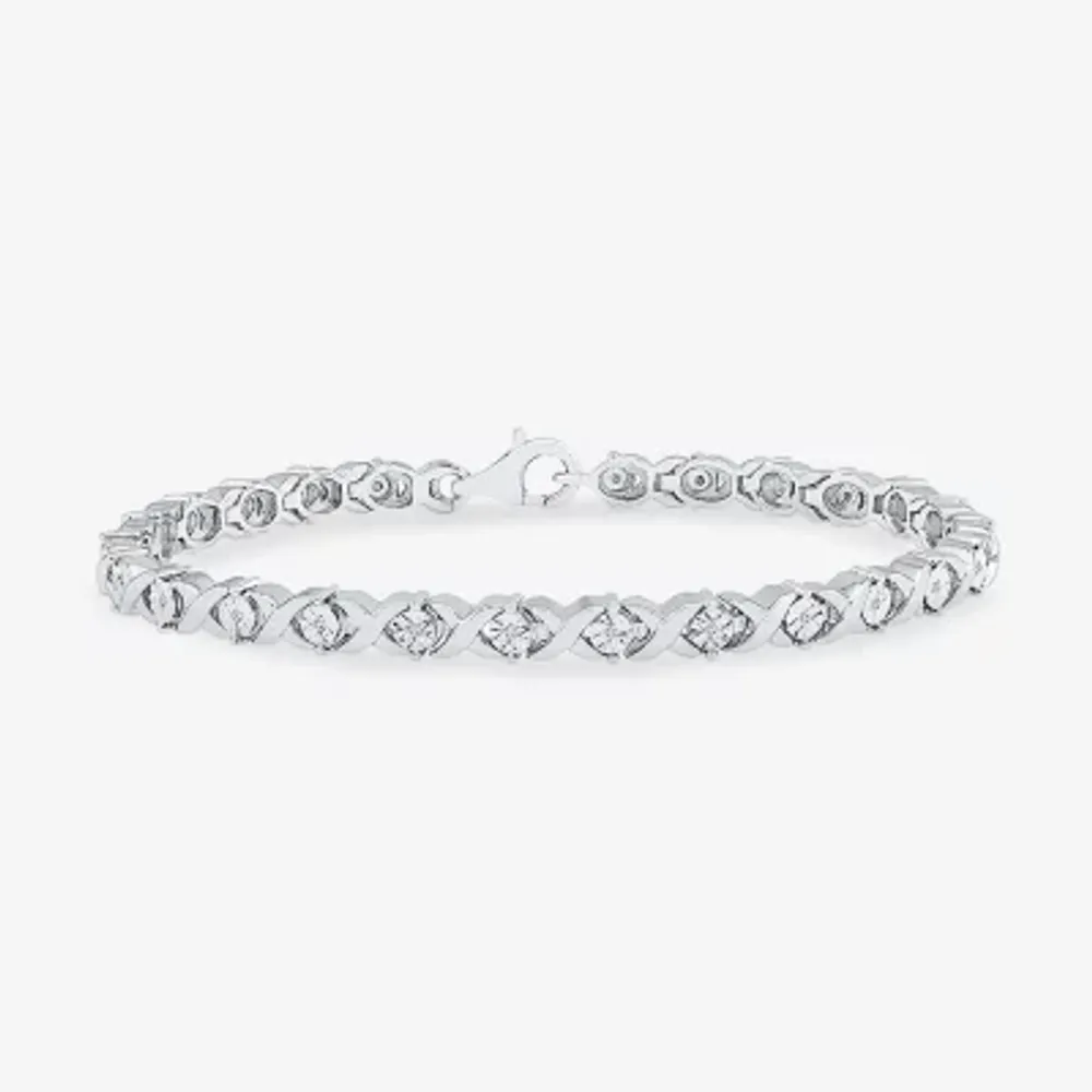 1/10 CT. T.W. Natural White Diamond Sterling Silver 7.5 Inch Tennis Bracelet