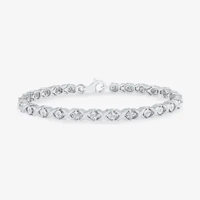 1/10 CT. T.W. Natural White Diamond Sterling Silver 7.5 Inch Tennis Bracelet