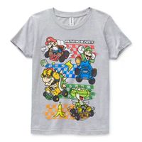 Mario Kart Little & Big Boys Crew Neck Super Short Sleeve Graphic T-Shirt