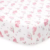 The Peanutshell Pink Elephant 3-pc. Crib Bedding Set