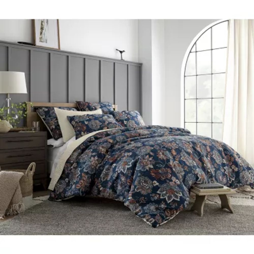 Grey Floral Comforter