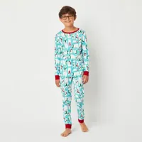 North Pole Trading Co. Kids Unisex Crew Neck Long Sleeve 2-pc. Matching Family Pant Pajama Set