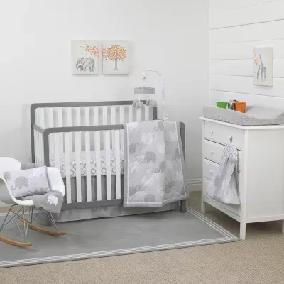 Nojo Gray Elephant 8-pc. Crib Bedding Set