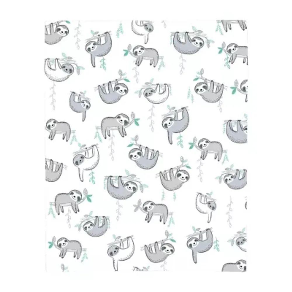 Nojo Super Soft Sloth Animals + Insects Crib Sheet