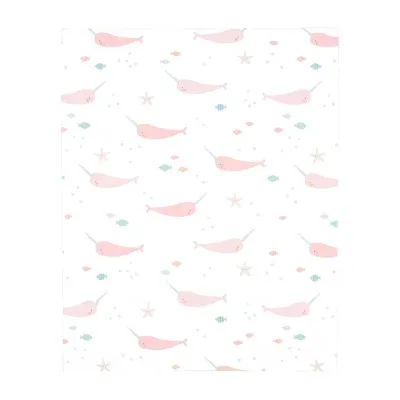 Nojo Super Soft Narwhal Beach + Nautical Crib Sheet