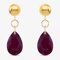 Gemstone 10K Gold Pear Drop Earrings