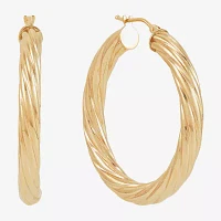 Made in Italy 14K Gold 35mm Round Hoop Earrings