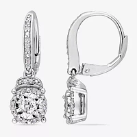 1/ CT. T.W. Natural White Diamond Sterling Silver Drop Earrings