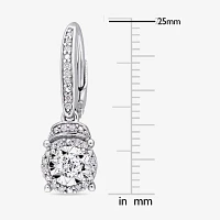 1/ CT. T.W. Natural White Diamond Sterling Silver Drop Earrings