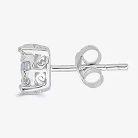 3/4 CT. T.W. Natural White Diamond Sterling Silver 6.4mm Stud Earrings
