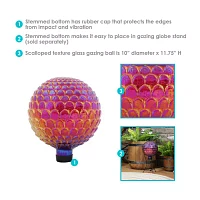 Net Health Shops Red Scalloped Gazing Globe - 10 Inch Plastic Yard Art