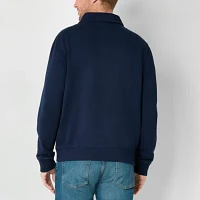 St. John's Bay French Terry Mens Long Sleeve Quarter-Zip Pullover