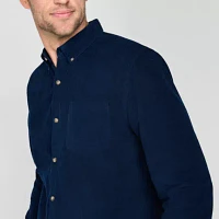 St. John's Bay Corduroy Mens Classic Fit Long Sleeve Button-Down Shirt