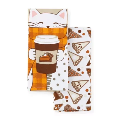 Layerings Pumpkin Spice Cat 2-pc. Kitchen Towel