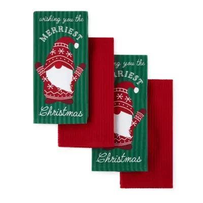 North Pole Trading Co. Christmas Gnome 4-pc. Kitchen Towel