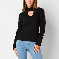 Bold Elements Womens Keyhole Neck Long Sleeve Blouse