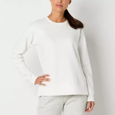 Xersion Womens Super Soft Fleece Crew Neck Long Sleeve Sweatshirt