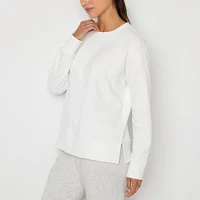 Xersion Womens Super Soft Fleece Crew Neck Long Sleeve Sweatshirt