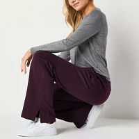 Xersion Womens Super Soft Fleece Mid Rise Straight Sweatpant